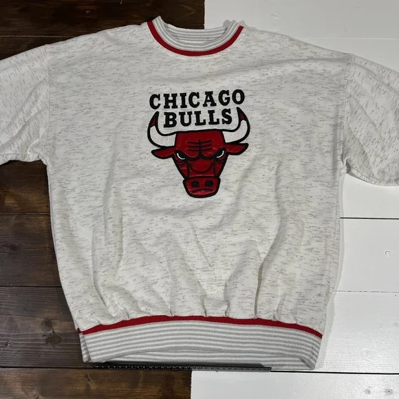 Vintage 90s Chicago Bulls Swingster Gray Sweatshirt Mens Size XL Michael Jordan - Picture 2 of 7